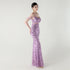 Graceful Sequin Embellished Mesh Mermaid Maxi Dress